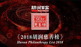 黃朝陽主席榮登“2018胡潤慈善榜”第八位！駿心公益，愛無止境！